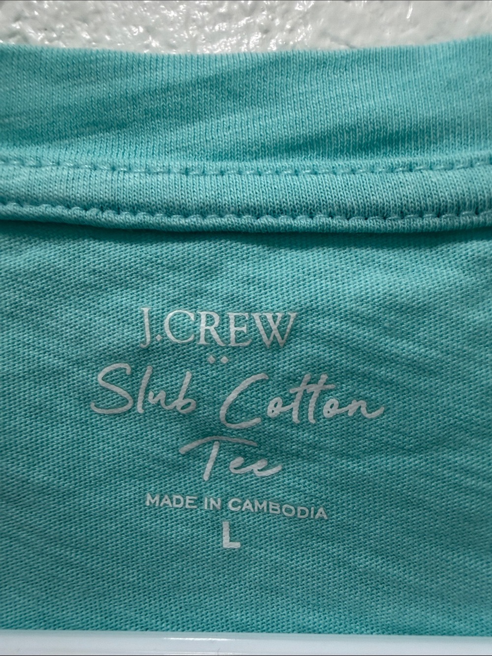 J Crew Slub 3-Pack Solid Color Tee Bundle - Black, Aqua, Blue, Sz L - Picture 6 of 9